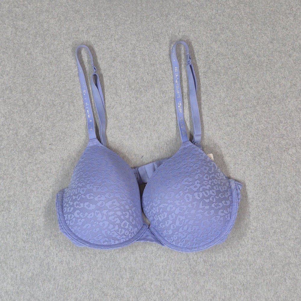 Victoria Secret PINK Women Bra 34DD Purple Animal Print Wear Everywhere T Shirt